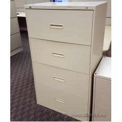 Hon Beige 4 Drawer Lateral File Cabinet, Locking